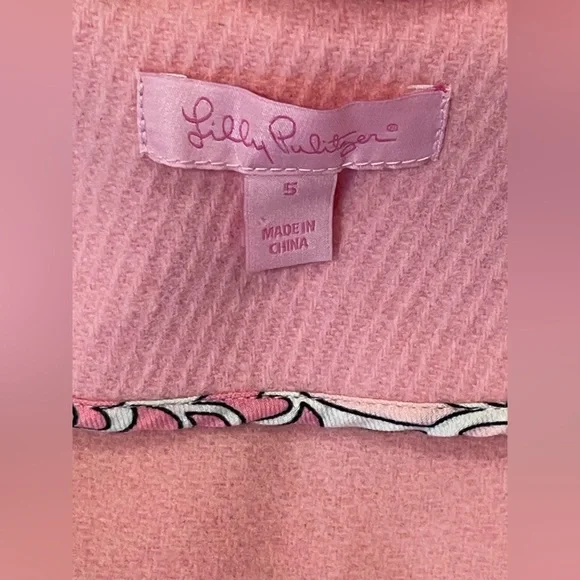 Lily Pulitzer Wool Blend Pink Peacoat size 5 - Picture 6 of 8